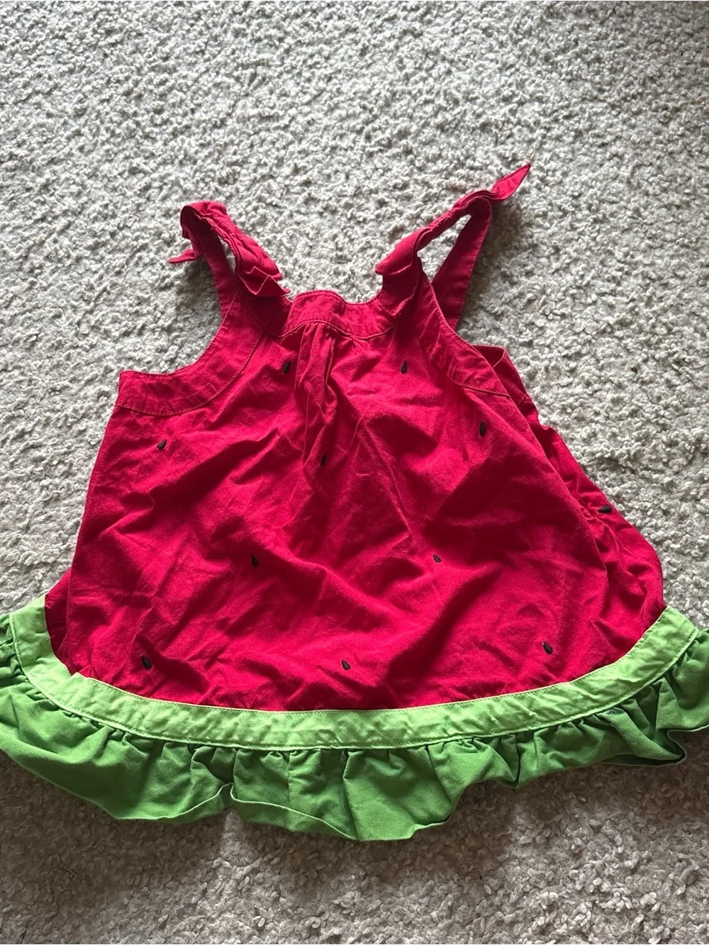 Gymboree Watermelon Print Tank Dress Green Ruffle Hem Sz 4 Vintage